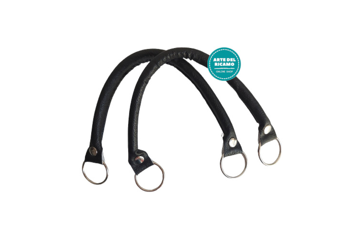 Manici per Borsa in Ecopelle - Colore Nero - Lunghezza 40 cm