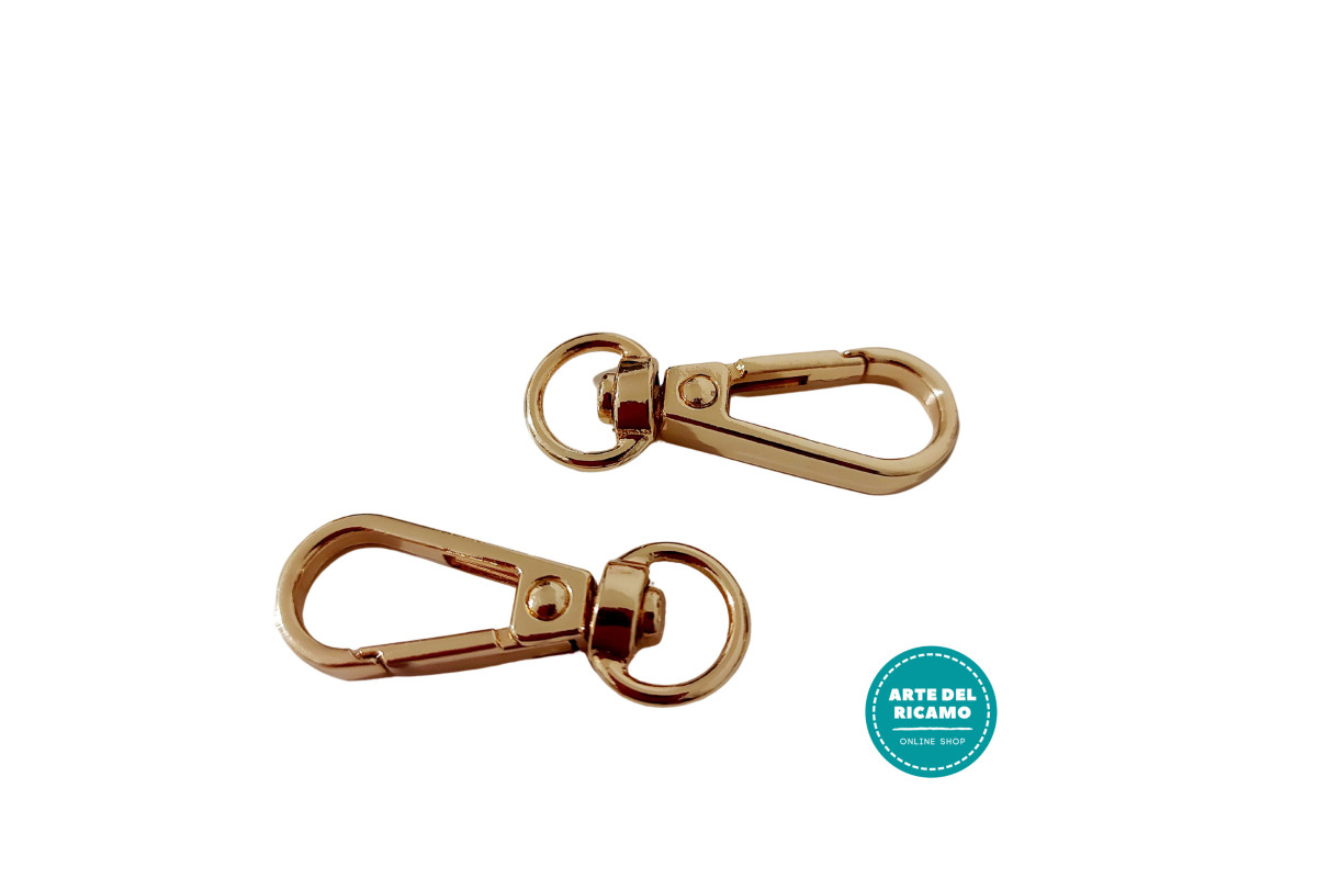Moschettoni Apribili per Manici e Tracolle - Colore Oro Moschettoni Apribili per Manici e Tracolle - Colore Oro