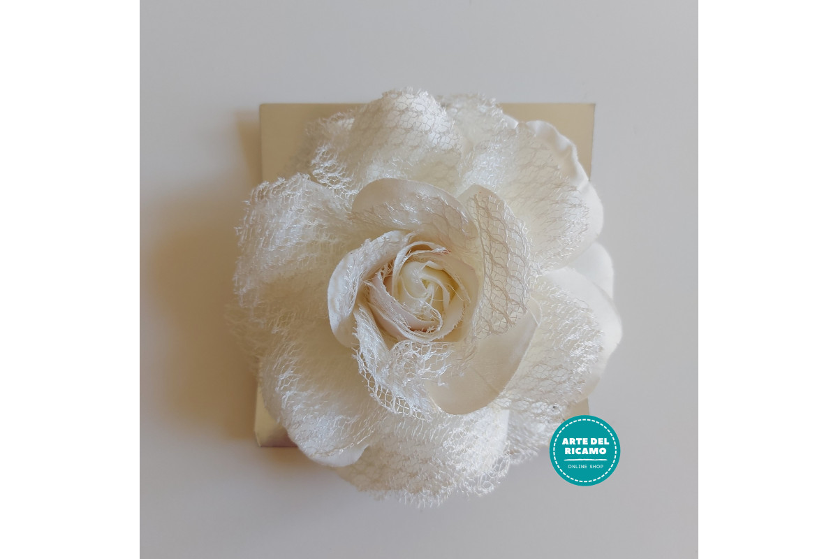 Fiori per Abiti e Capelli - Rosa Panna in Tulle Fiori per Abiti e Capelli - Rosa Panna in Tulle
