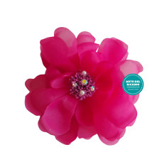 Fiori per Abiti e Capelli - Peonia Fuxia con Strass Fiori per Abiti e Capelli - Peonia Fuxia con Strass