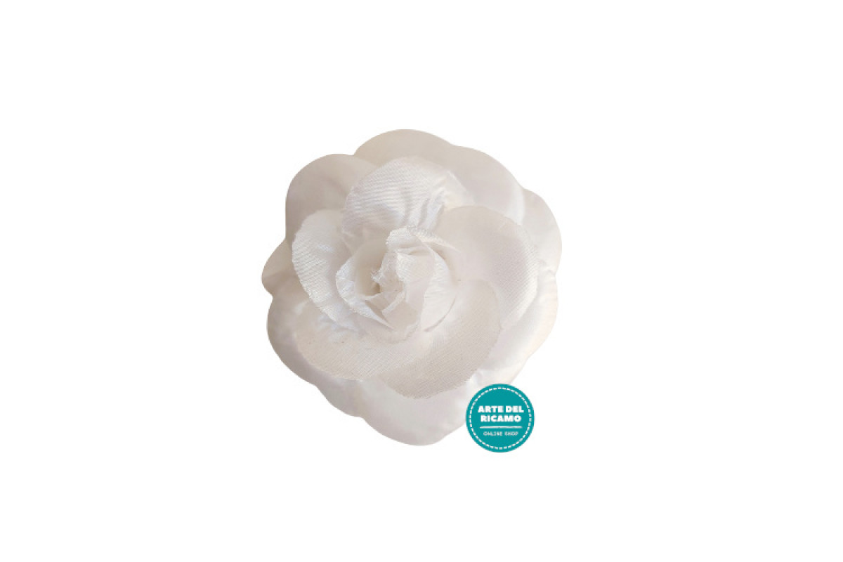 Fiori per Abiti e Capelli con Spilla - Rosa Bianca Fiori per Abiti e Capelli con Spilla - Rosa Bianca