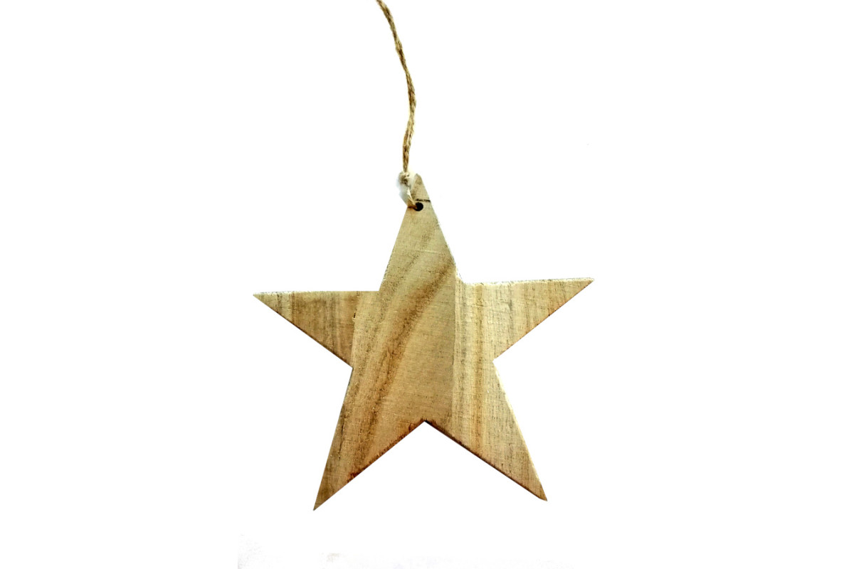 Stella in Legno - Dimensioni 13 x 15 cm
