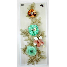 Applicazione Merletto Oro - Fiori Applicazione Merletto Oro - Fiori