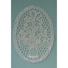 Motivo Macramé Ovale - Panierino Fiori Motivo Macramé Ovale - Panierino Fiori