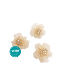 Fiore in Tulle Panna con Perline Argento Fiore in Tulle Panna con Perline Argento