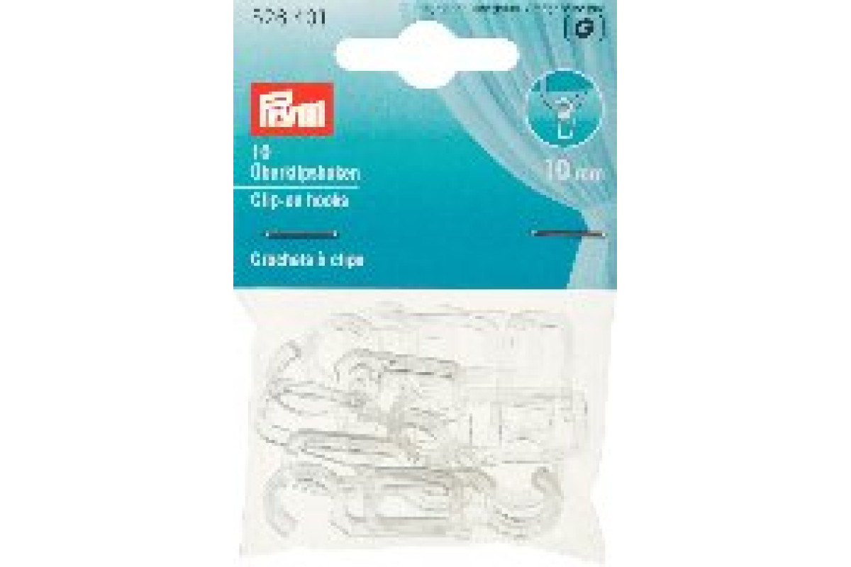Prym - Ganci con Clip per Tende da 10 mm - Colore Trasparente Prym - Ganci con Clip per Tende da 10 mm - Colore Trasparente