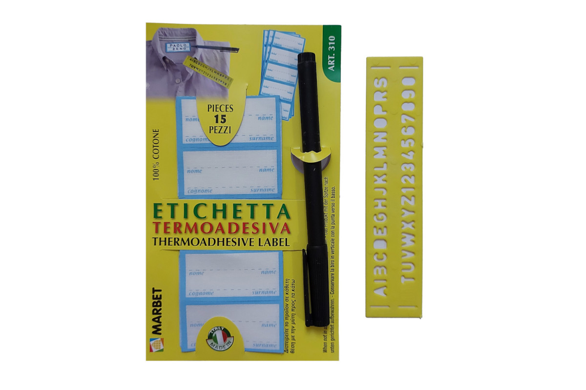 Marbet - Etichette Termoadesive Personalizzabili - Celeste Marbet - Etichette Termoadesive Personalizzabili - Celeste