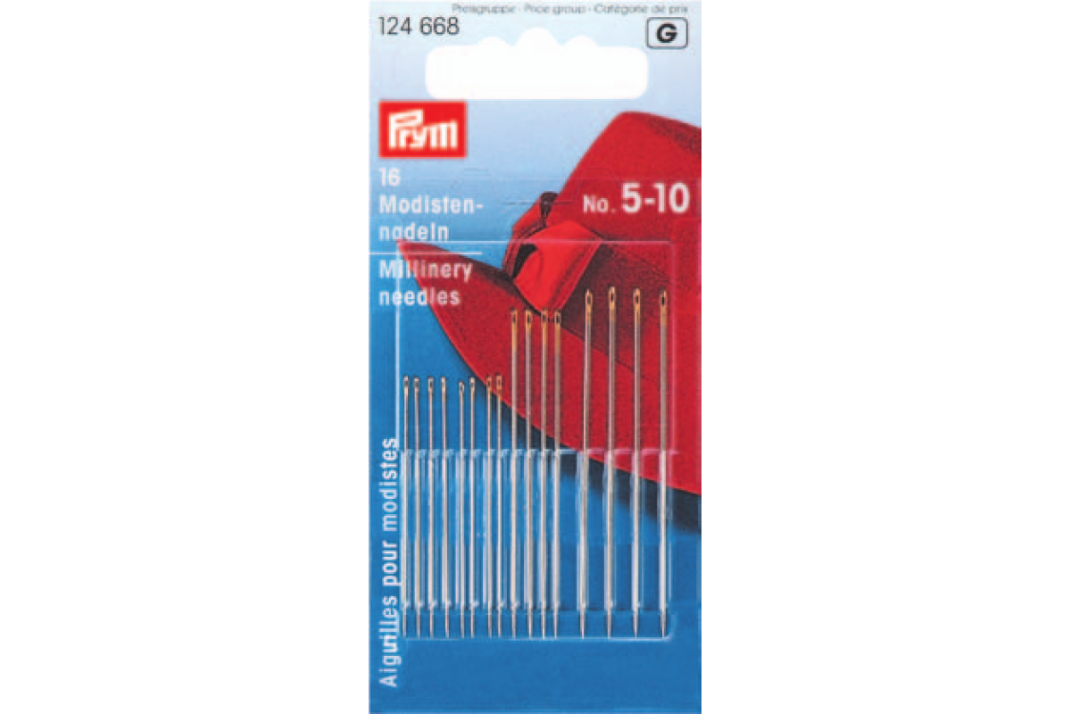 Prym - Millinery Needles with Gold Eye Prym - Millinery Needles with Gold Eye
