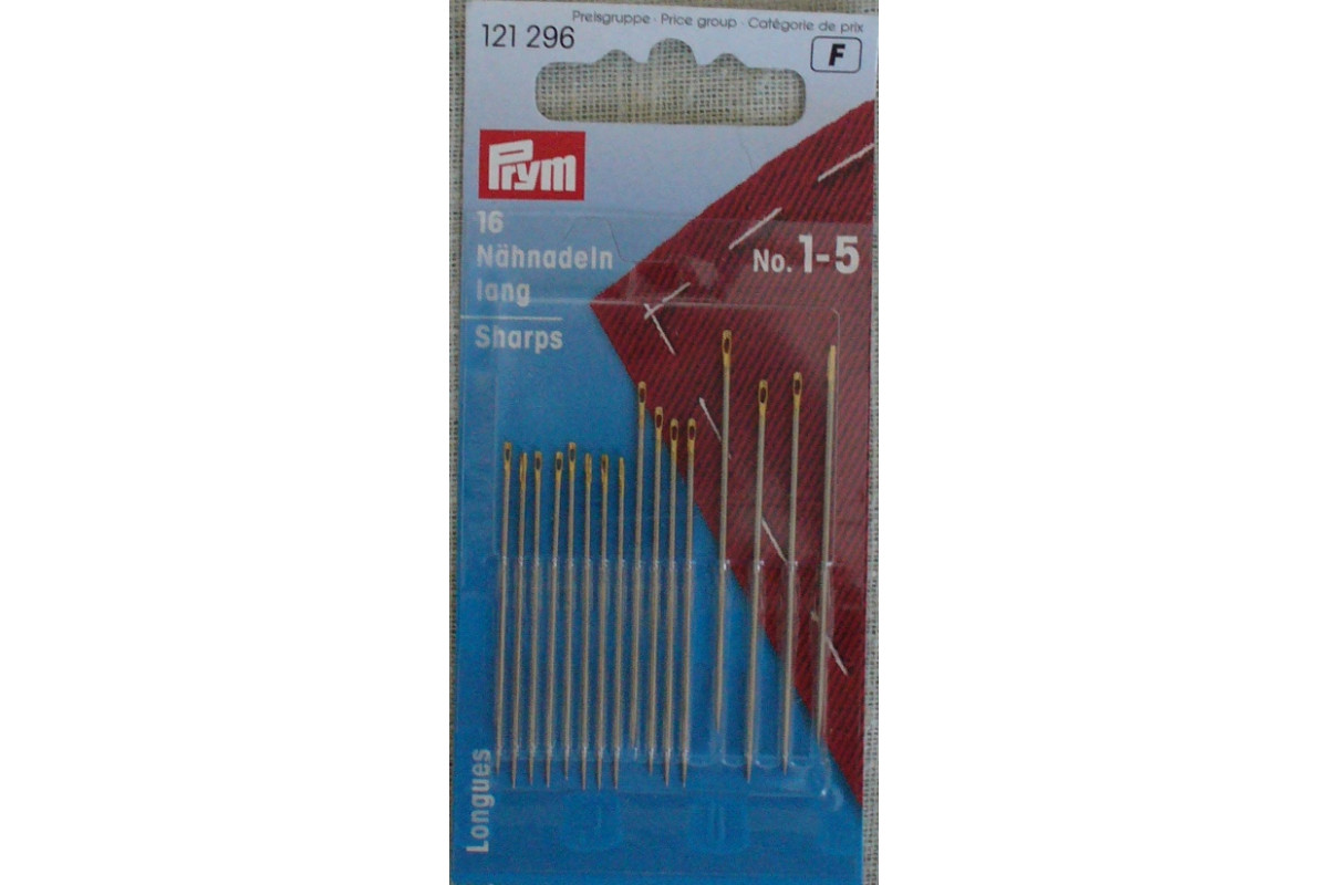 Prym - Hand Sewing Needles Sharps - With Gold Eye 1-5 Prym - Hand Sewing Needles Sharps - With Gold Eye 1-5