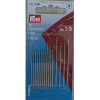 Prym - Aghi per Cucire a Mano Lunghi con Cruna Oro 1-5 Prym - Aghi per Cucire a Mano Lunghi con Cruna Oro 1-5