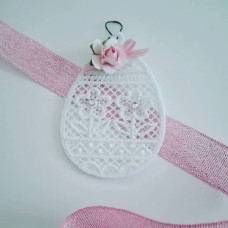 Uovo in Merletto con Fiori - Colore Bianco Uovo in Merletto con Fiori - Colore Bianco