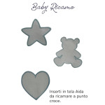Applicazioni in Tela Aida da Ricamare - Baby Ricamo Celeste Applicazioni in Tela Aida da Ricamare - Baby Ricamo Celeste