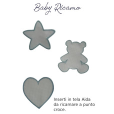 Applicazioni in Tela Aida da Ricamare - Baby Ricamo Celeste