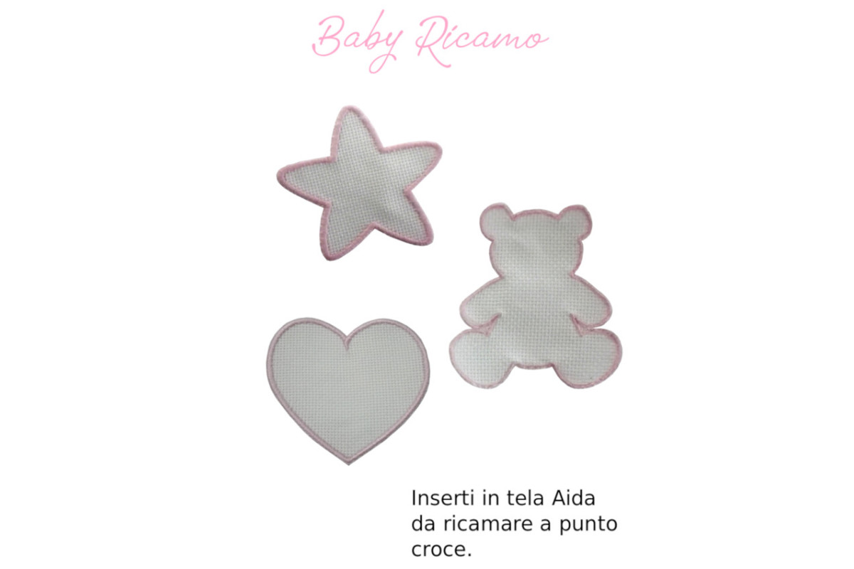 Stitchable Aida Items for Baby - Pink Color Stitchable Aida Items for Baby - Pink Color