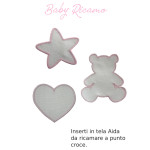 Applicazioni in Tela Aida da Ricamare - Baby Ricamo Rosa Applicazioni in Tela Aida da Ricamare - Baby Ricamo Rosa