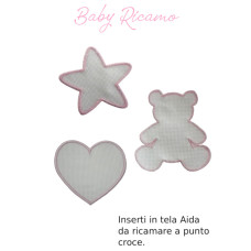 Applicazioni in Tela Aida da Ricamare - Baby Ricamo Rosa