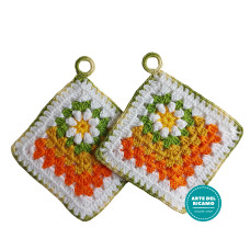 Coppia Presine all'Uncinetto - Margherita Coppia Presine all'Uncinetto - Margherita