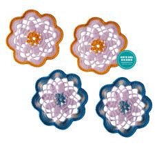Sottobicchieri Fiori Bianchi con Bordo Colorato Sottobicchieri Fiori Bianchi con Bordo Colorato