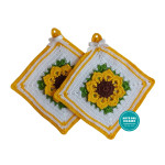 Coppia Presine all'Uncinetto - Girasoli Coppia Presine all'Uncinetto - Girasoli