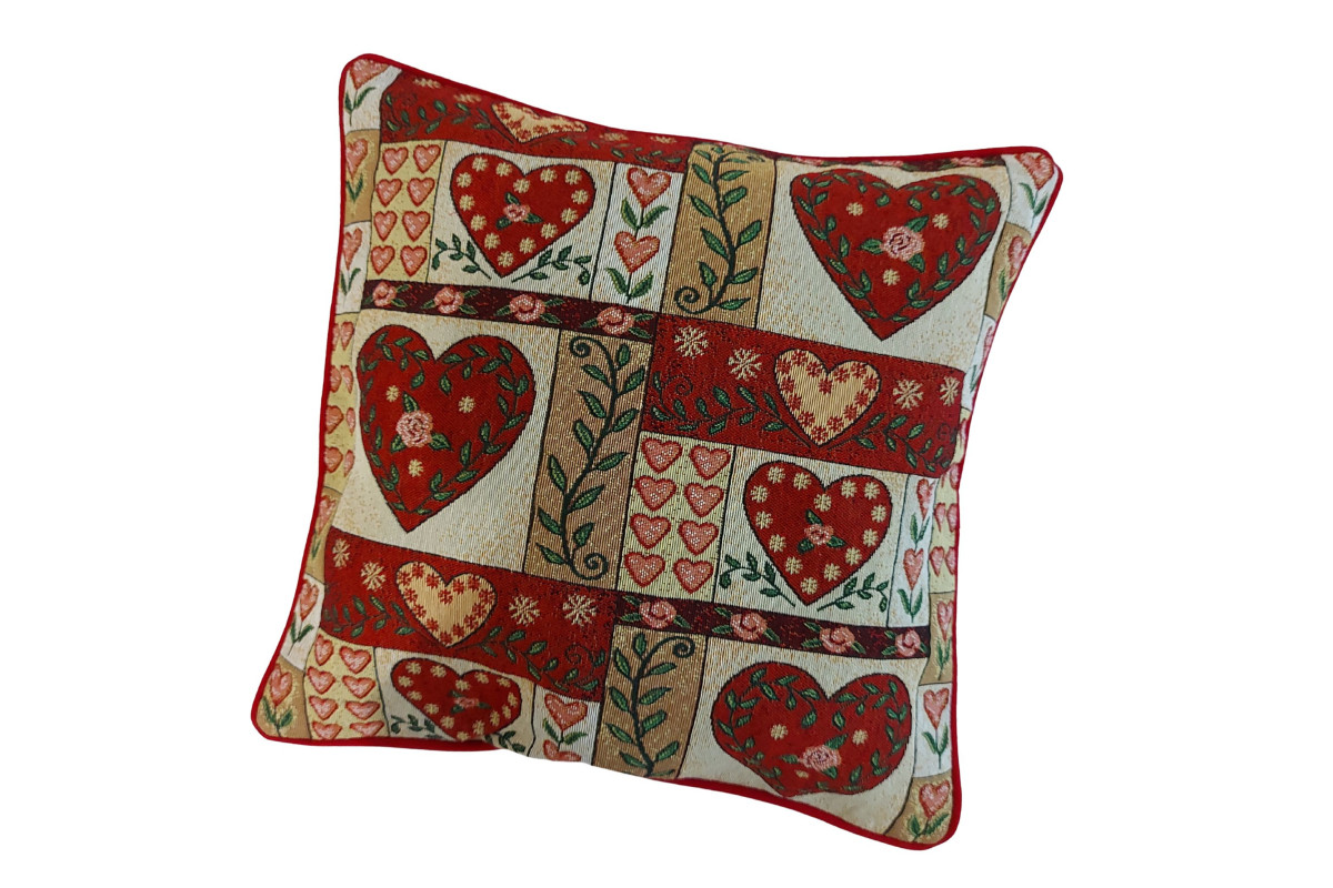 Federa Cuscino Patchwork Cuori
