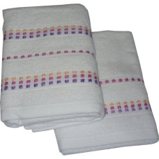 Set Terry Bath Towels Neos - Color White with Pink Lines Set Terry Bath Towels Neos - Color White with Pink Lines