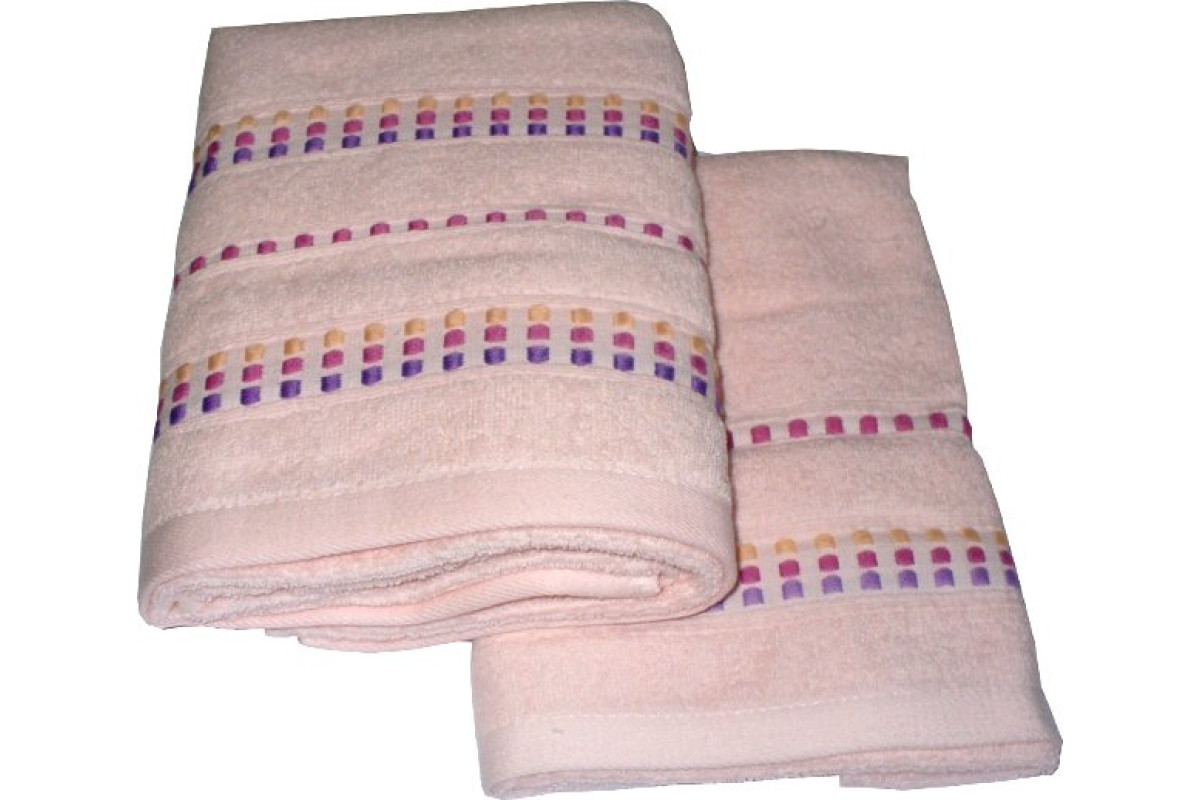 Toalla de Baño Neos - Color Rosa Claro - Rayas Rosa