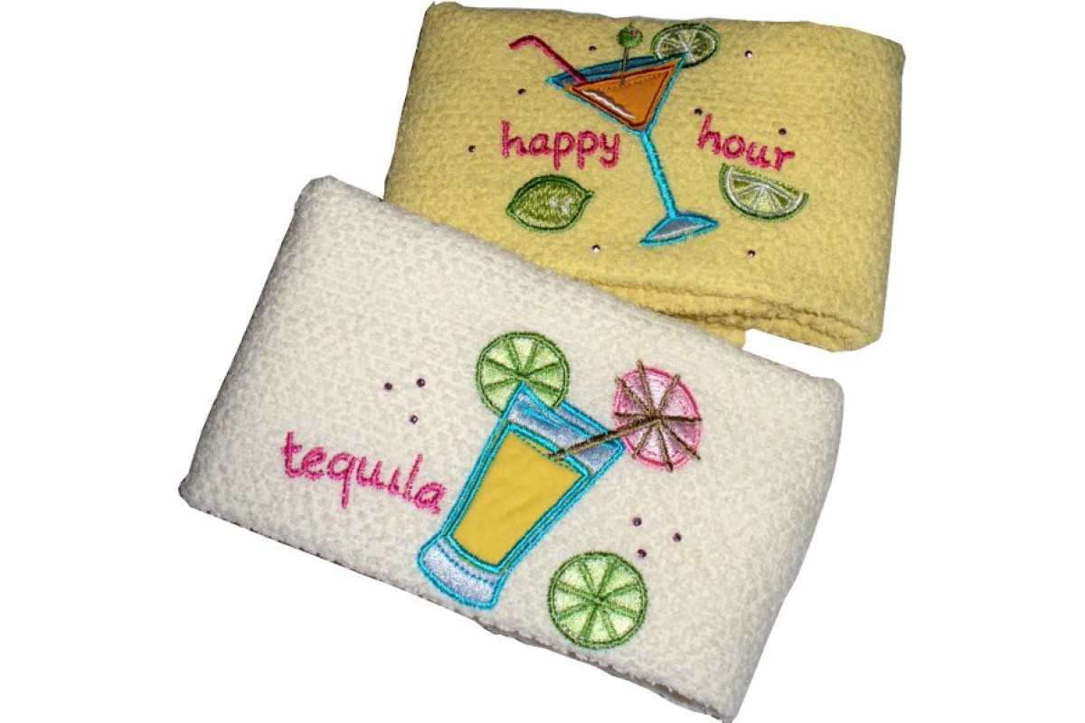 Paño de Cocina de Rizo - Happy Hour y Mariposas Paño de Cocina de Rizo - Happy Hour y Mariposas