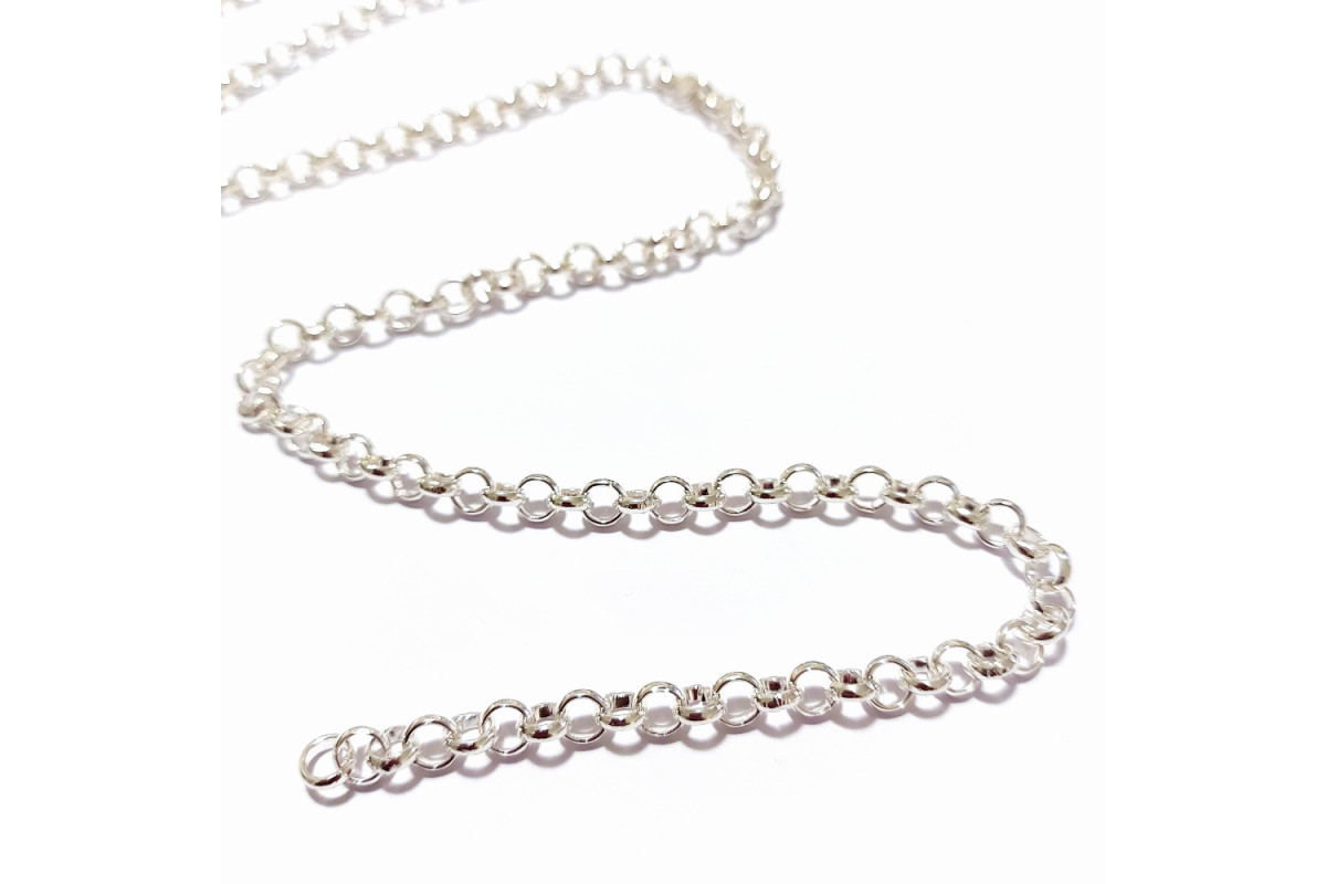 Metal Round Chain Silver Color - Pack of 5 meters