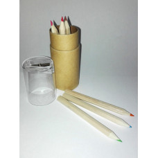 Astuccio Cilindrico Piccolo con Colori e Temperamatite