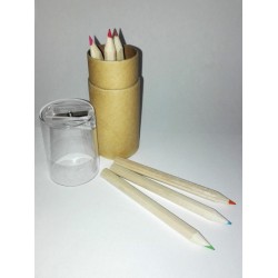 Small Cylindrical Pencilcase with Colors and Pencil Sharpener