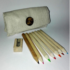 Astuccio Piccolo in Tessuto con Colori e Temperamatite