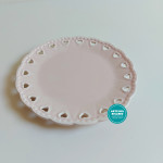 Perforated Porcelain Saucer with Hearts - Pink Perforated Porcelain Saucer with Hearts - Pink