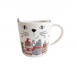 Ceramic Cup with Christmas Cat