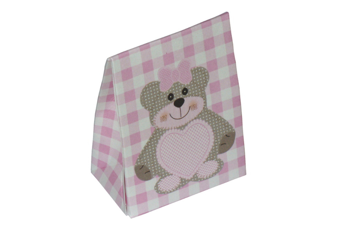Newborn Favor Box - Pink Teddy Bear