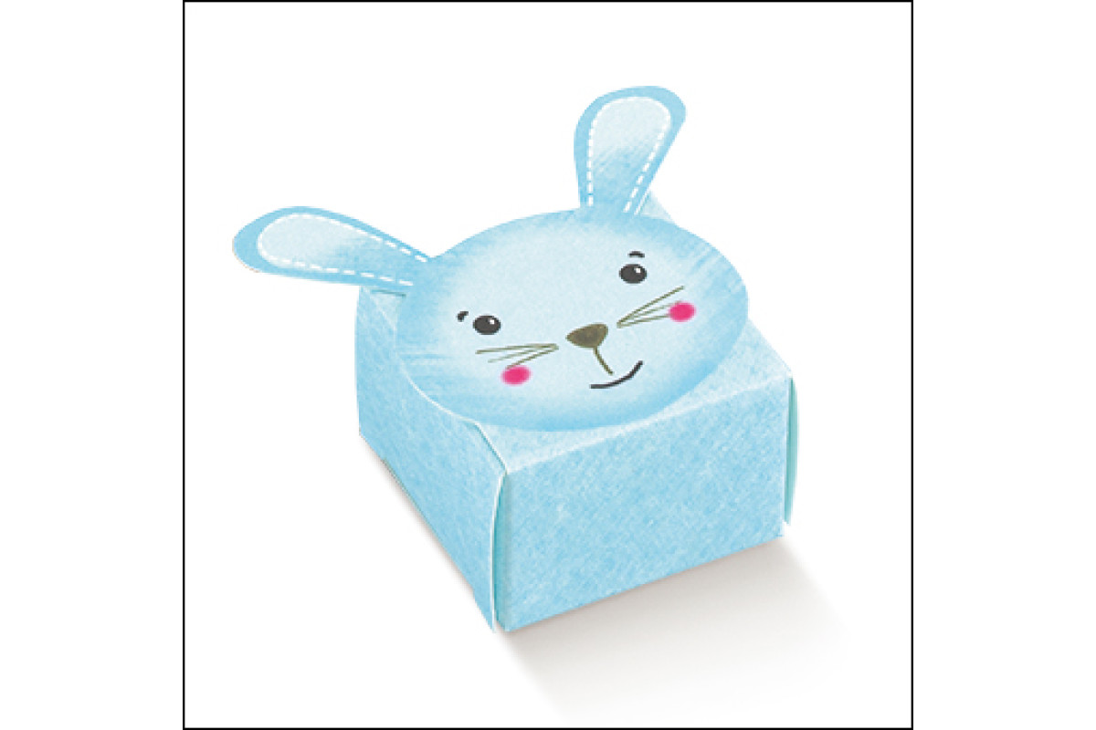 Favor Box for Newborn - Light Blue Rabbit