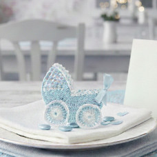 Crochet Favors - Baby Carriage - Light Blue Crochet Favors - Baby Carriage - Light Blue