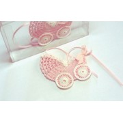 Crochet Favors -  Baby Carriage - Pink