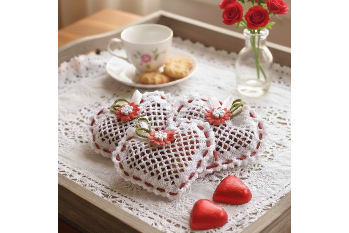 Crochet Heart Perfume Bag Crochet Heart Perfume Bag