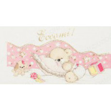 Tarjeta de Nacimiento para Confeti - Osito Rosa con Almohada Tarjeta de Nacimiento para Confeti - Osito Rosa con Almohada