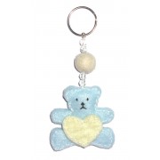 Felt Keychain - Light Blue Teddy Bear