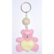 Felt Keychain - Pink Teddy Bear