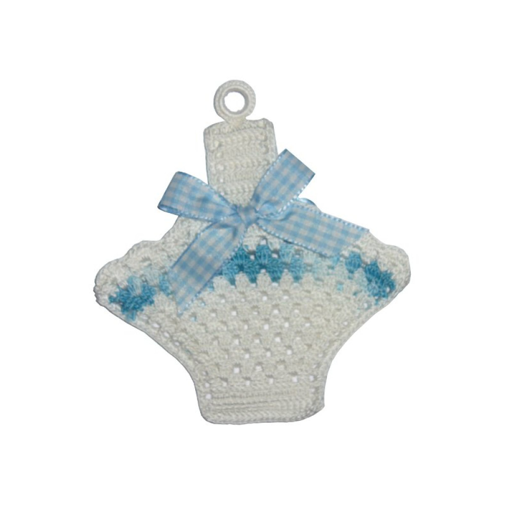 Baby Crochet Basket - Light Blue