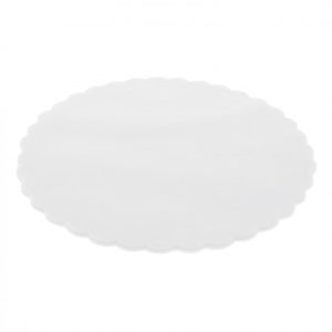 Scalloped Round Tulle  - White
