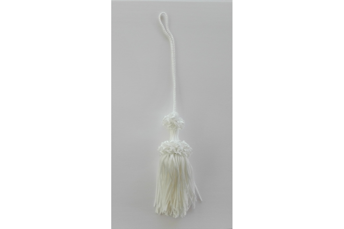 Borla Decorativa de Viscosa - Dimension 9 cm - Color Blanco Borla Decorativa de Viscosa - Dimension 9 cm - Color Blanco