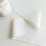 Bordo Aida Bianco con Rifinitura Rosa - 55 Quadretti - Altezza 10 cm