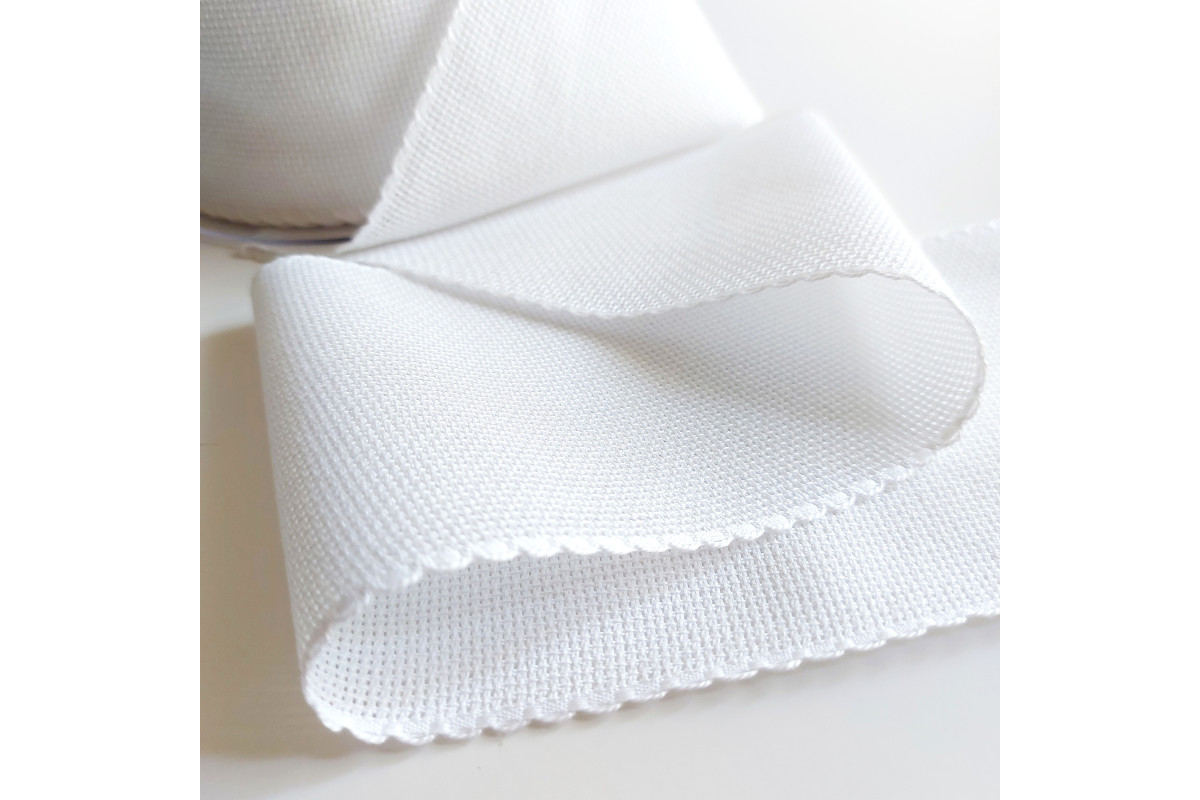 Banda Aida Color Blanco 55 count - 10 cm de Ancho Banda Aida Color Blanco 55 count - 10 cm de Ancho
