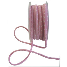 Nastro Elastico Tubolare - Rosa a Pois Bianchi Nastro Elastico Tubolare - Rosa a Pois Bianchi