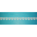Macrame Lace Border with Flowers - White Color - Width 1 cm Macrame Lace Border with Flowers - White Color - Width 1 cm
