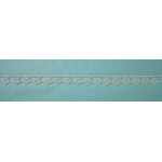 Macrame Lace Border with Daisies - White Color - Width 1 cm Macrame Lace Border with Daisies - White Color - Width 1 cm