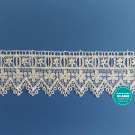 Cream Macrame Lace Border with Flowers - Size 7,5 cm Cream Macrame Lace Border with Flowers - Size 7,5 cm